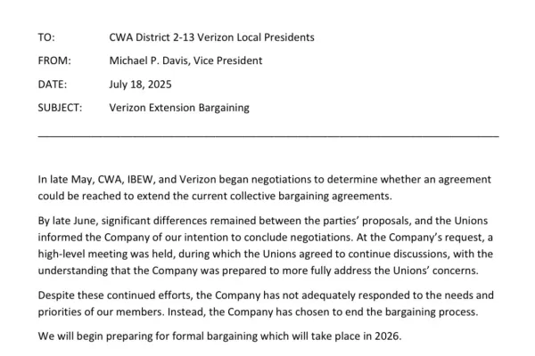 Bargaining news 20255