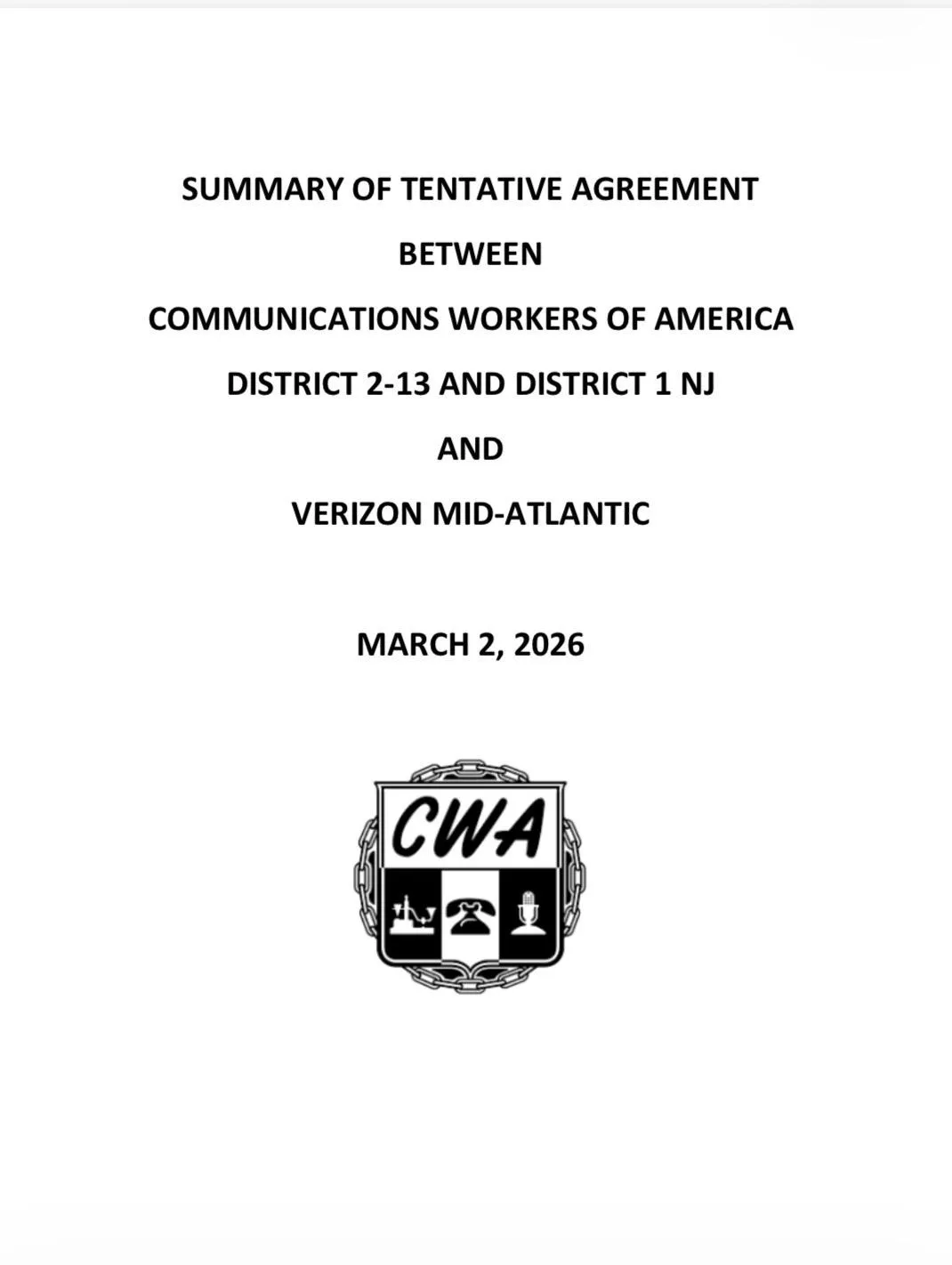 Tentative Agreement